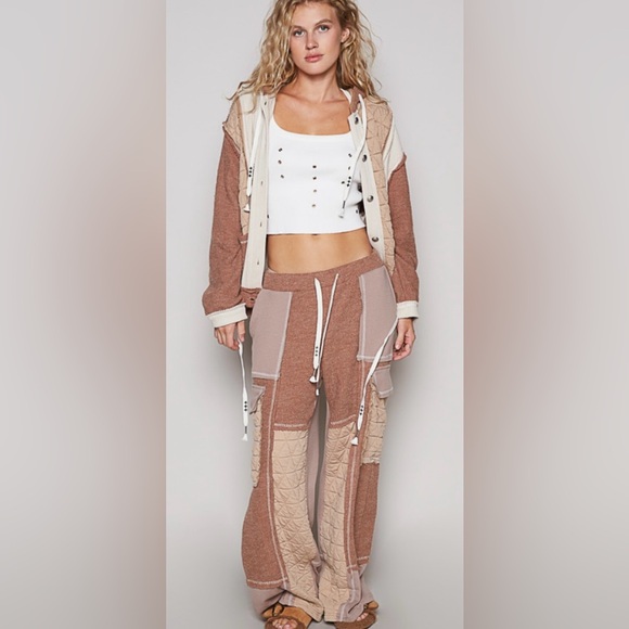 POL button down oversized fit jacket, hoodie featured in thermal, quilted knit - Picture 5 of 5